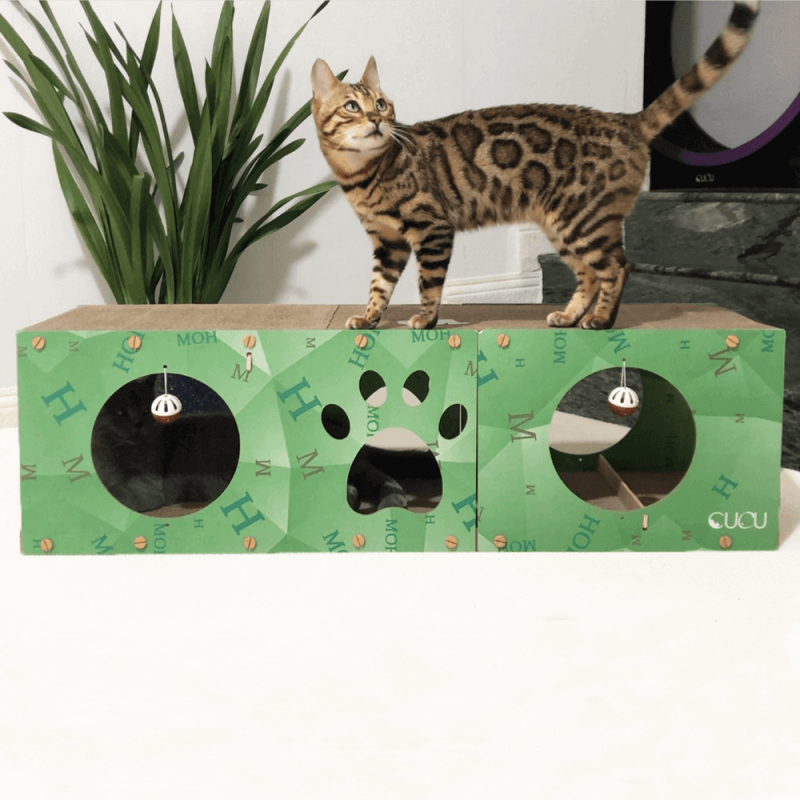CUCU Green Long Channel Cat Scratcher 